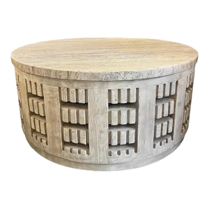 Round Kebe Stone Top Coffee Table