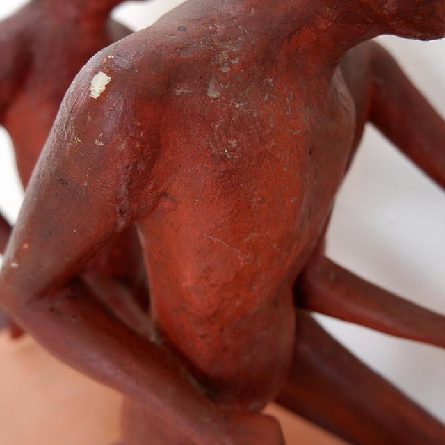 Runners Sculpture, 1980s, Patinated Terracotta Plaster For Sale - Image 14 of 16