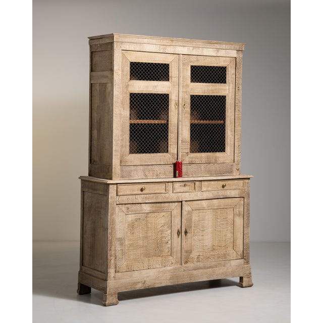 19th Century Oak Cabinet with Mesh Doors For Sale - Image 12 of 13