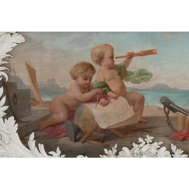 Allegorical Scenes, 1880, Paintings on Wood, Set of 2 For Sale - Image 6 of 12