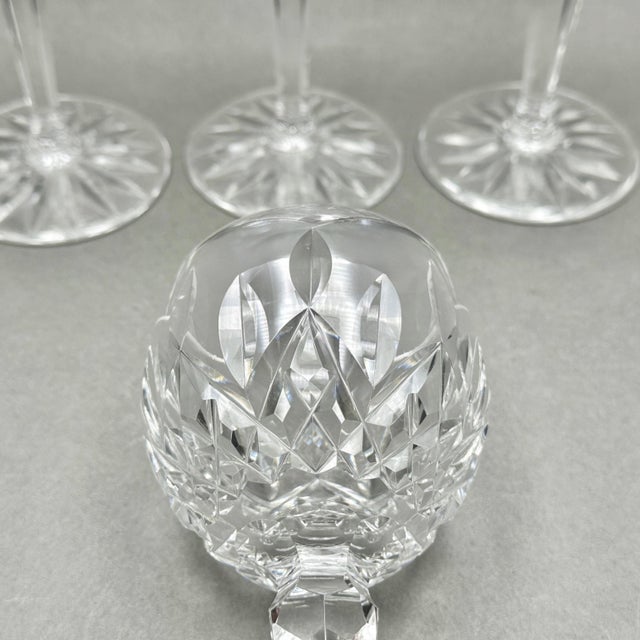 Glass Vintage Waterford Crystal “Lismore” Hock Wine Glasses. Set of 4 For Sale - Image 7 of 10