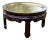 Vintage Round Asian Ming Style Hand Carved Rosewood Low Coffee Table For Sale
