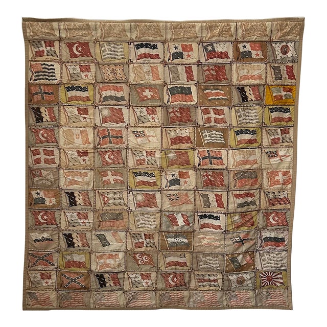 Early 1900's Cigar Felt Quilted Tapestry For Sale