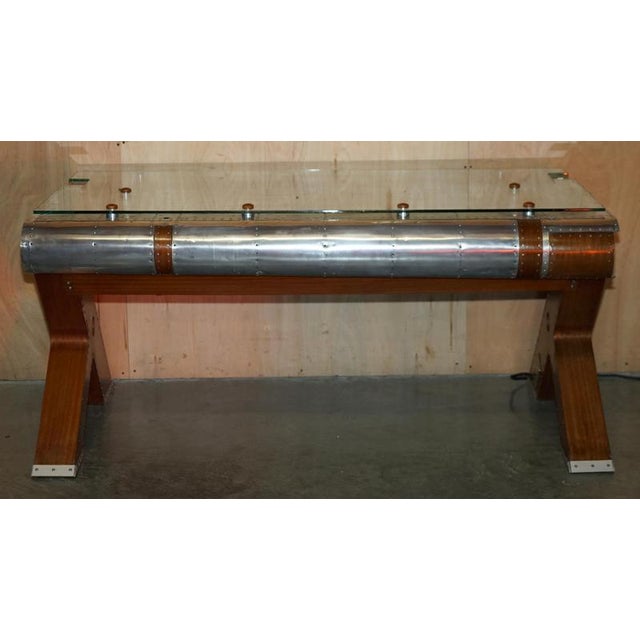 T-28 A Trojan Aeroplane Wing Aviator Desk by Giancarlo De Astis For Sale - Image 5 of 18