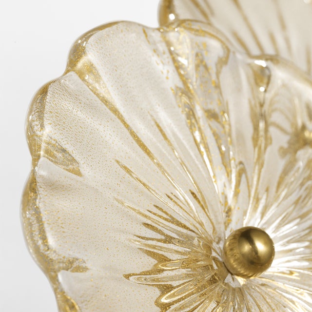 Julie Neill for Visual Comfort Signature Gianna 21" Layered Sconce in Hand-Rubbed Antique Brass with Gold Fleck Glass For Sale - Image 12 of 15