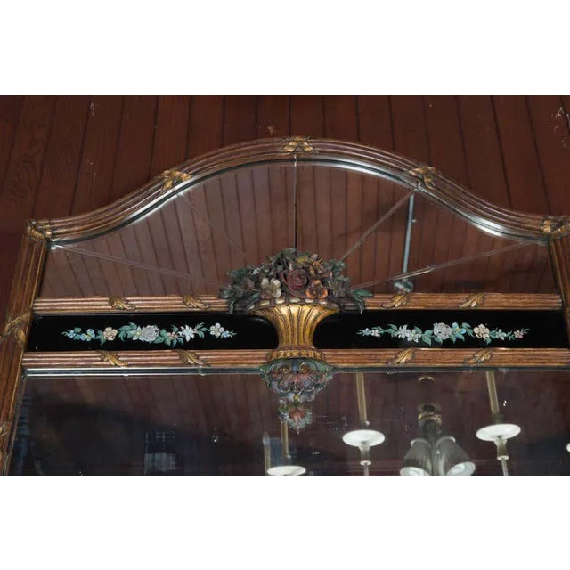 Carved Wood and Églomisé Mirror For Sale - Image 4 of 11