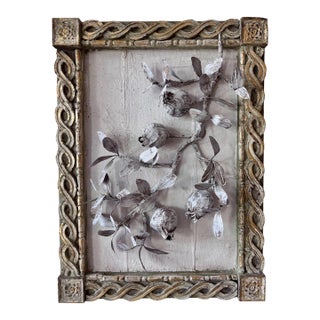 Paper Mache & Plaster Pomegranate Branch Wall Sculpture For Sale