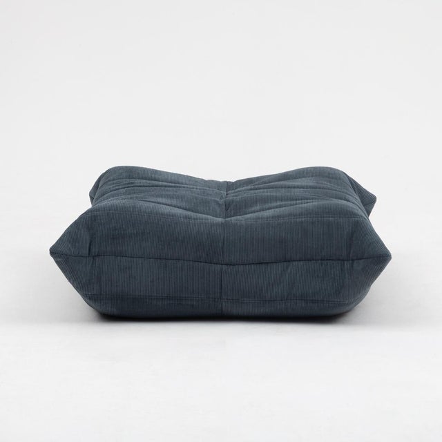 Togo Lounge Chair and Pouf in Grey Corduroy by Michel Ducaroy for Ligne Roset, 1973, Set of 2 For Sale - Image 10 of 18