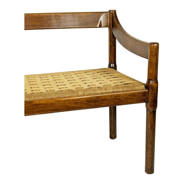 Walnut and Rope Carimate Bench by Magistretti for Cassina, 1963 For Sale - Image 10 of 18