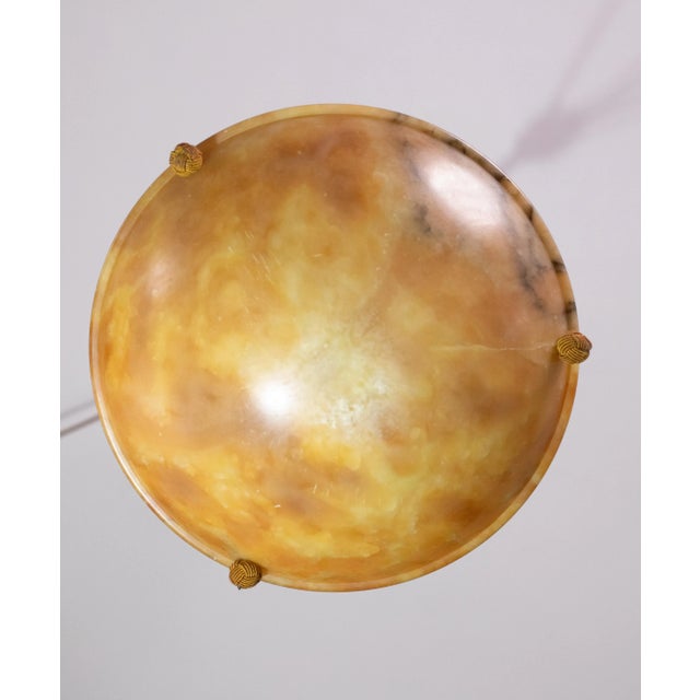 Orange Art Deco Alabaster Pendant, 1950s For Sale - Image 4 of 12