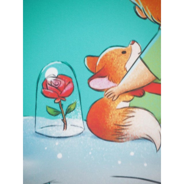 Modern Antoine De Saint-Exupery, Le Petit Prince et le renard, Lithograph For Sale - Image 3 of 6