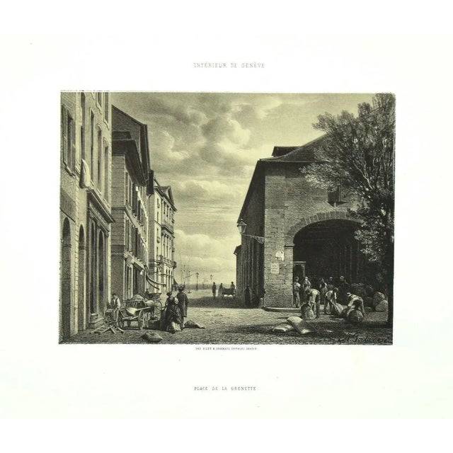 This splendid lithograph Interieur de Genève. Place de la Grenette is part of the series of 20 prints dedicated to views...