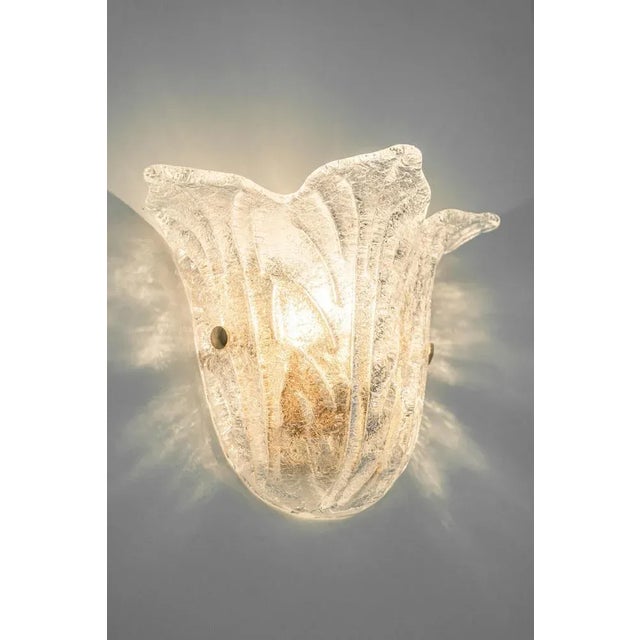 Metal Large Murano Glass Wall Sconces in the style of Venini, Italy, 1970s, Set of 2 For Sale - Image 7 of 8