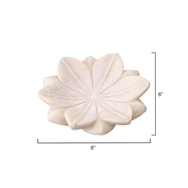 Contemporary Lotus Marble Plates, Small - Set of 3 For Sale - Image 3 of 6