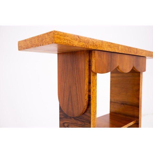 Brown Art Deco Console Table, Poland, 1950s For Sale - Image 8 of 10