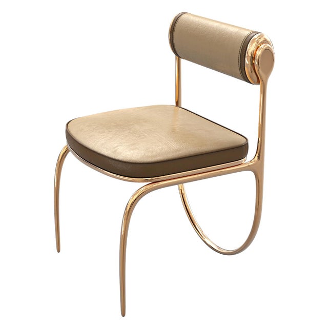 Not Yet Made - Made To Order "La Grande Aquila" Chair, With Bronze and Tailor Made Leather For Sale - Image 5 of 7