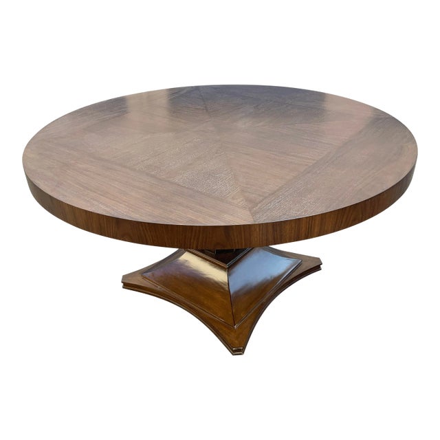 Modern Round Walnut Dining Table For Sale