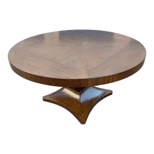 Modern Round Walnut Dining Table