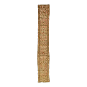 Peach Antique Lilihan Handmade Floral Designed Long Wool Runner