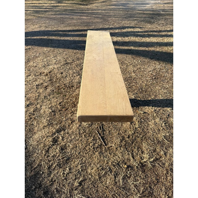 19th Century long French Bleached solid Oak Console Table handcrafted by talented artisans in the early 1900s from south...