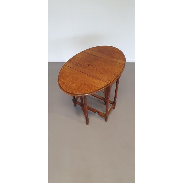 Brown Drop Leaf Side Table For Sale - Image 8 of 12