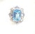 Classic Italian Bochic "Capri" Vintage Blue Topaz Ring Set In 18K Gold & Silver Natural Blue Topaz, Radiant Cut Shape 7.00...