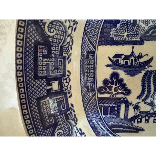 Late 19th Century 19th Century English Staffordshire Blue and White Transferware Platter For Sale - Image 5 of 17