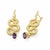 Modern Massive Snake Earrings With Amethysts in Opened Mouth, Pair For Sale - Image 3 of 7