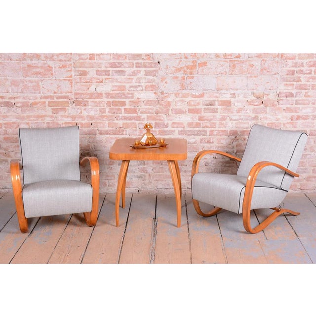 Czech Art Deco H-269 Lounge Chairs by J. Halabala for Up Závody, 1930s, Set of 2 For Sale - Image 15 of 17