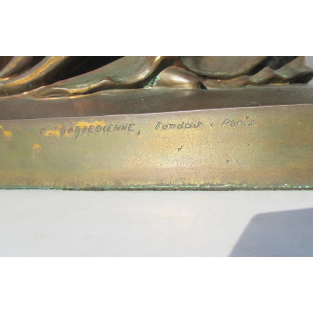 Eugene Aizelin Bronze Margarette Statue Barbedienne Foundry For Sale - Image 9 of 13