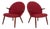 Danish Mid Century Modern Red Upholstery Lounge Chairs by Kurt Olsen, 1960s For Sale