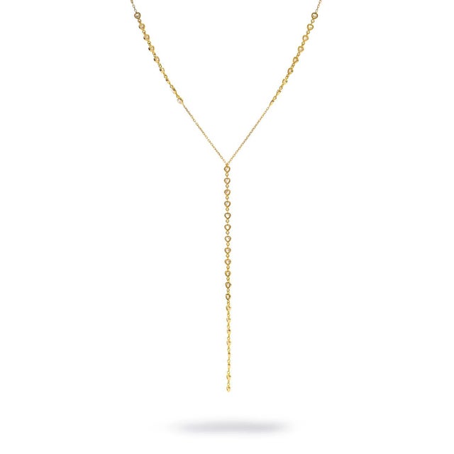 Contemporary Starlight Elegance Diamond Y Gold Necklace For Sale - Image 3 of 9