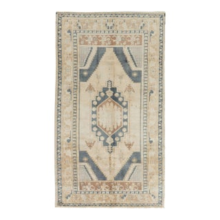 Vintage Turkish Oushak Rug 4'3 X 7'6 For Sale