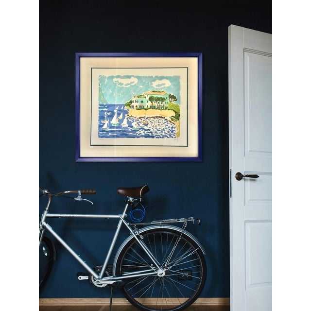 1970s John Botz Signed Original Lithograph Seaside For Sale - Image 10 of 11