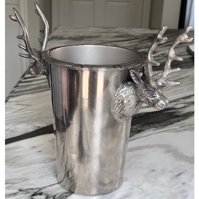 Early 21st Century Culinary Concepts London Stag Motif Wine Bottle Chiller For Sale - Image 5 of 12