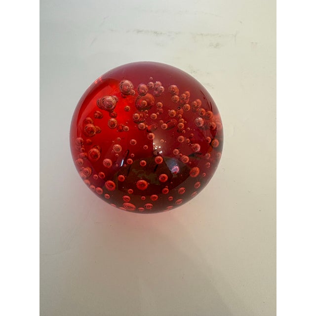 A very beautiful ruby red vintage French paperweight manufactured by the Whitefriars company in France, these usually go...