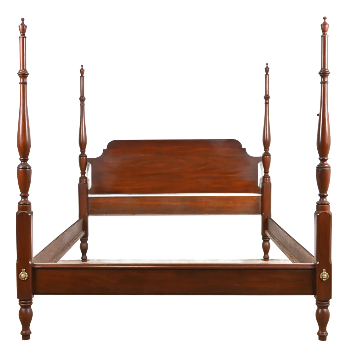 Henkel Harris Georgian Carved Mahogany Queen Size Poster Bed
