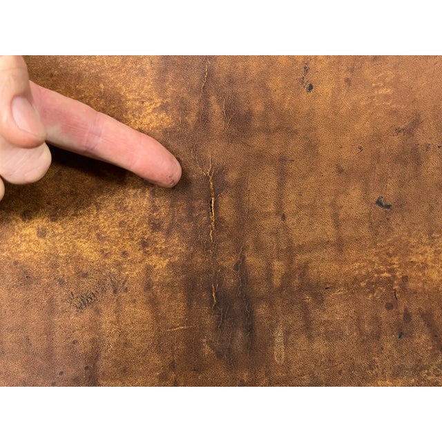 Six Renaissance Style Leather Sling Chairs For Sale - Image 10 of 13