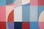 2020s 2026, Bauhaus Painting on Canvas in Blue and Red, Against the Current, Geometric Arches and Curves by Natalia Roman For Sale - Image 5 of 8