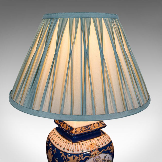 1990s Vintage Table Lamps, Oriental Ceramic, Accent Light, Hall, Lounge, Study - a Pair For Sale - Image 5 of 10