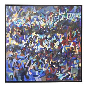 Large Mid Century Abstract Oil on Canvas Signed and Dated, 1971