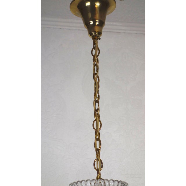 Mid-Century Modern Antique Brass Lead Crystal Palme and Walter Chandelier from Palwa, 1950s For Sale - Image 3 of 10