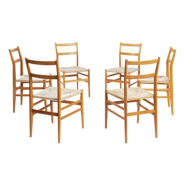 Leggera Chair by Gio Ponti for Cassina, 1956, Set of 6 For Sale
