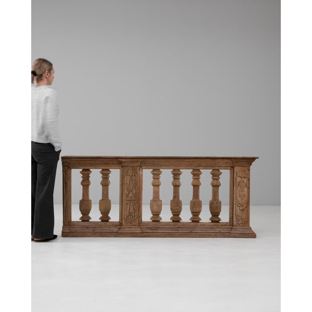 1780s French Hand-carved Oak Balustrade For Sale - Image 17 of 18