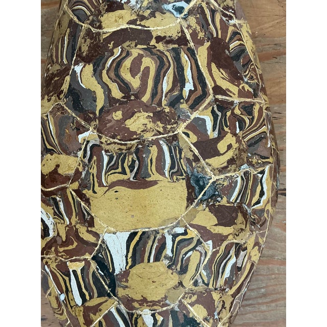 Paint Vintage Italian Scagliola Gilt Tipped Pigmented Plaster Turtle Shell For Sale - Image 7 of 12