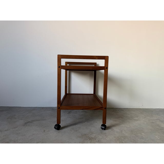 Mid-Century Modern Møbelfabrikken Teak & Tile Top Bar Cart For Sale - Image 9 of 17