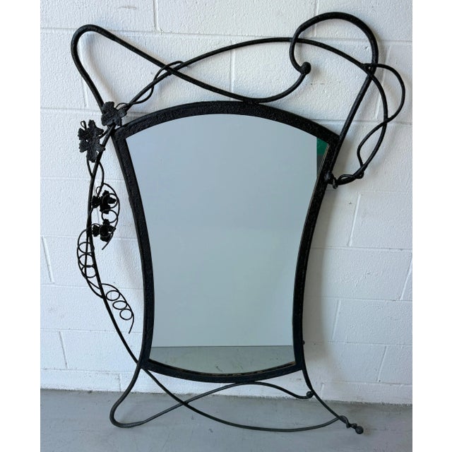 1980s Post Modern Forged Iron Mirror, Style of Albert Paley For Sale - Image 5 of 12