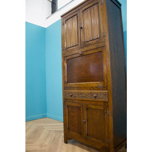1920s Vintage Oak Larder Cabinet, 1920s For Sale - Image 5 of 10