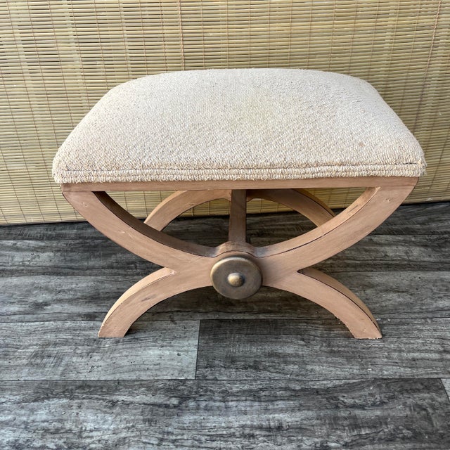 Early 21st Century Art Deco Revival Ottoman / Footstool by Kreiss Collection Furniture. Features solid wood Art deco...