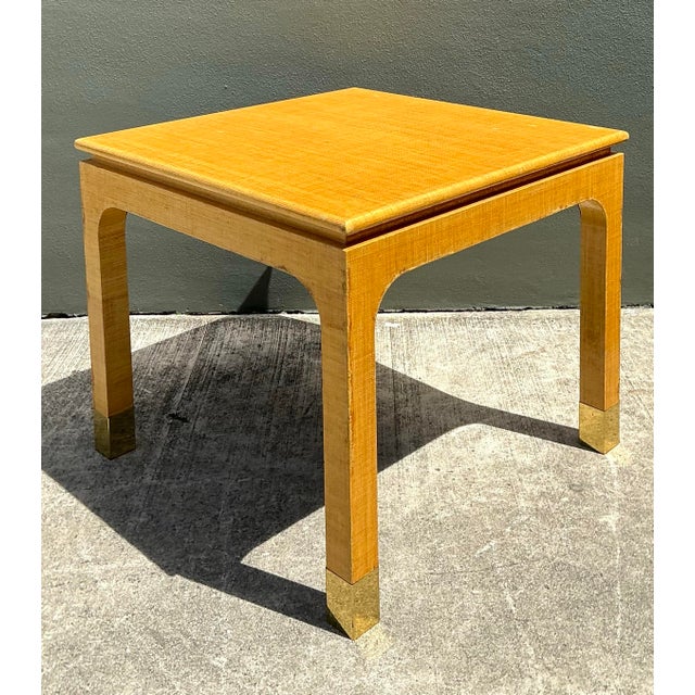 Vintage Wrapped Grasscloth Game Table For Sale - Image 12 of 12